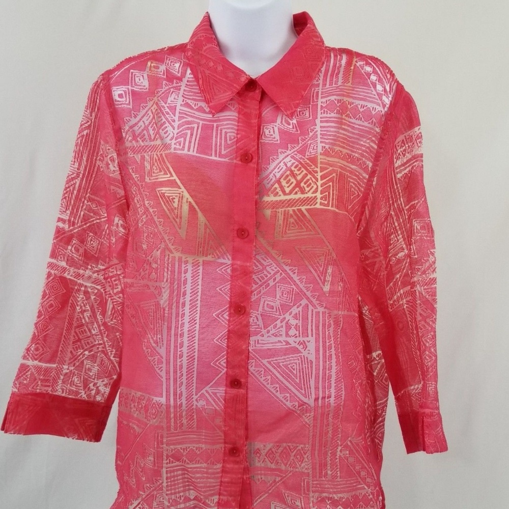 Alfred Dunner Pink Floral Blouse